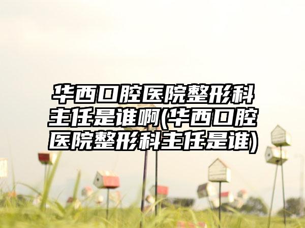 华西口腔医院整形科主任是谁啊(华西口腔医院整形科主任是谁)