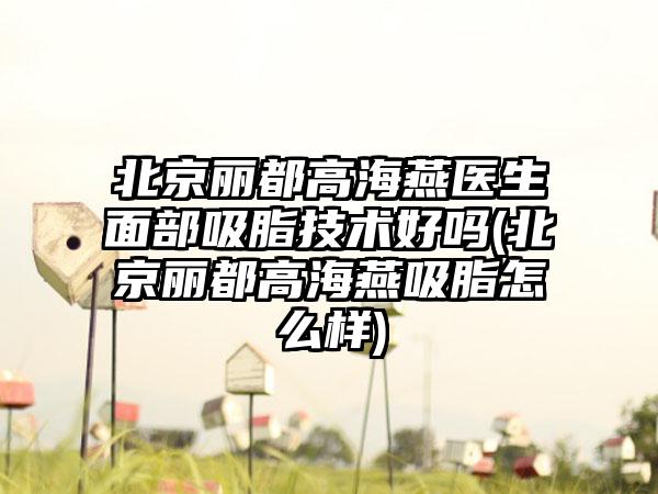 北京丽都高海燕医生面部吸脂技术好吗(北京丽都高海燕吸脂怎么样)