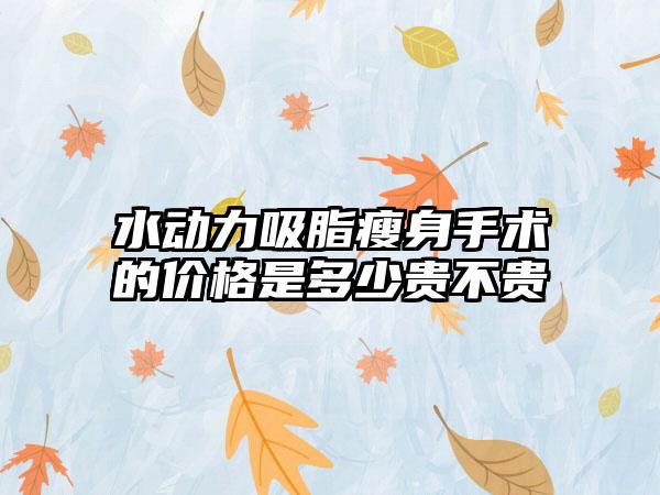 水动力吸脂瘦身手术的价格是多少贵不贵