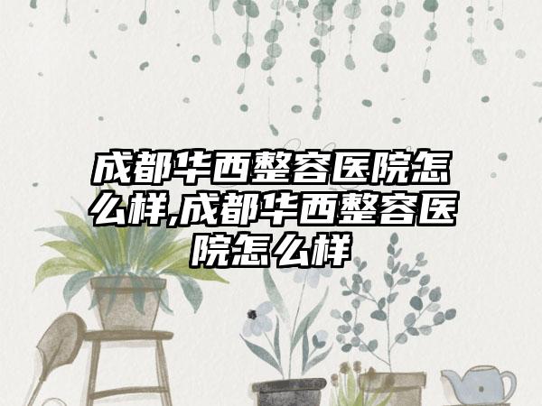 成都华西整容医院怎么样,成都华西整容医院怎么样