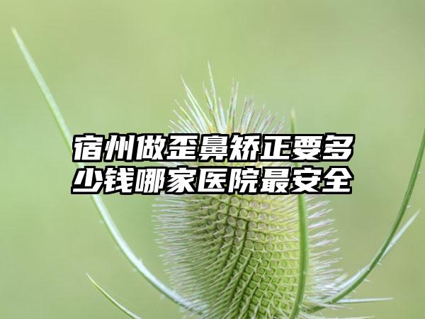 宿州做歪鼻矫正要多少钱哪家医院非常安好