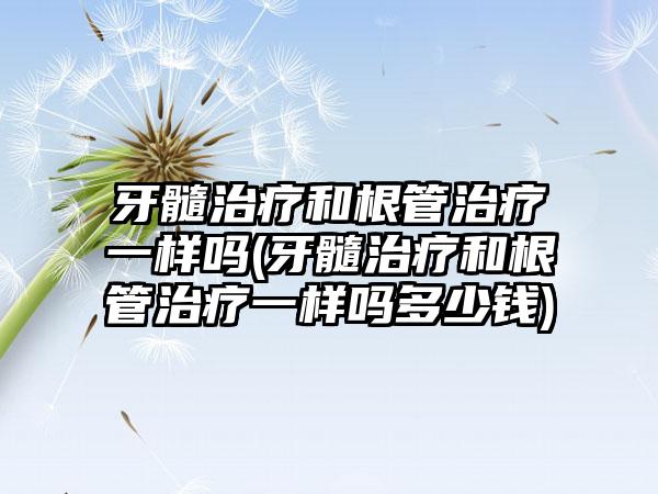 牙髓治疗和根管治疗一样吗(牙髓治疗和根管治疗一样吗多少钱)