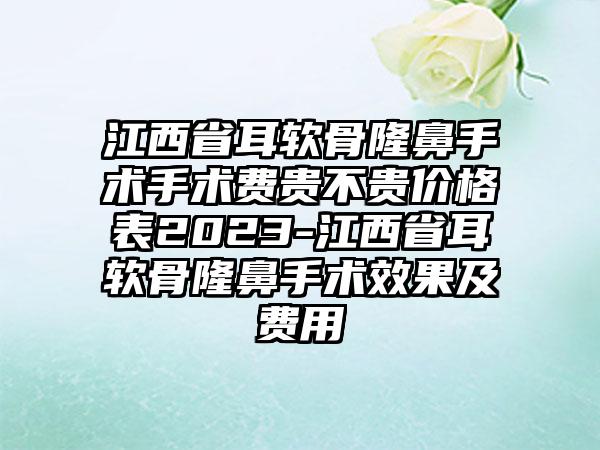 江西省耳软骨隆鼻手术手术费贵不贵价格表2023-江西省耳软骨隆鼻手术成果及费用