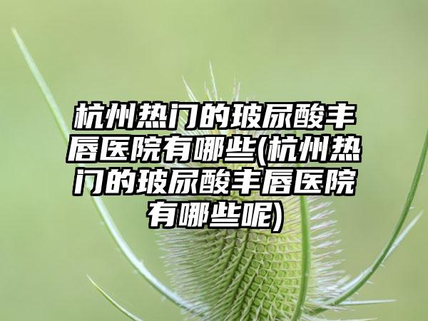 杭州热门的玻尿酸丰唇医院有哪些(杭州热门的玻尿酸丰唇医院有哪些呢)